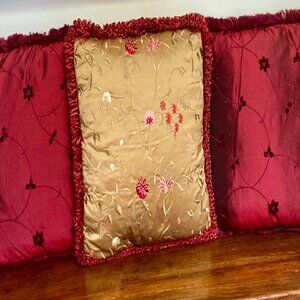 Elegant Embroidered Pillows - set of 3